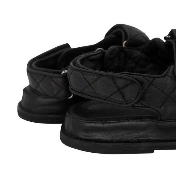 Chanel Cc Strap 39 Quilted Crystal Canvas Dad Sandals CC-0602N-0013 - Picture 9 of 12